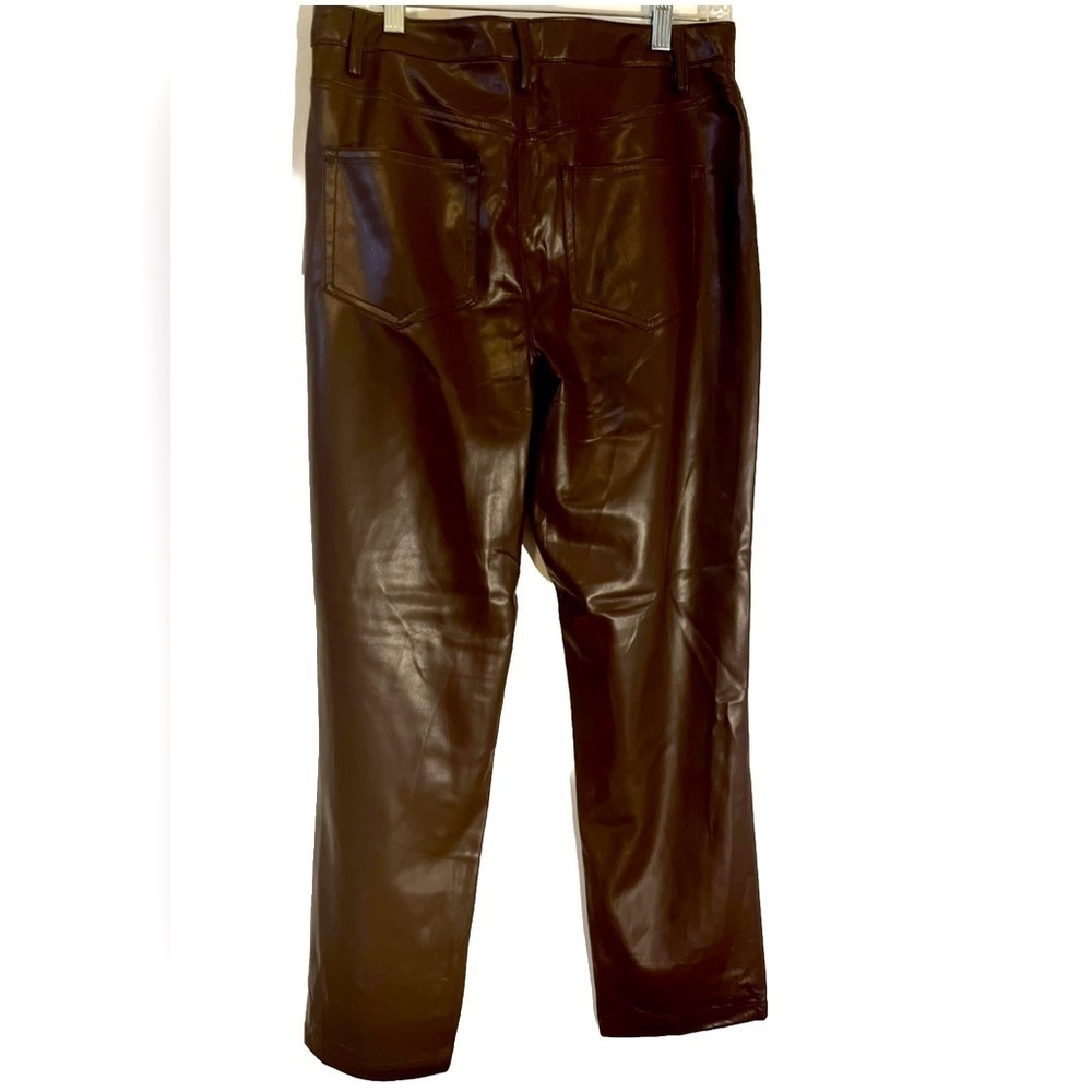 Calvin Klein Chocolate Brown Faux Leather Pants Size S NWT - Picture 3 of 5